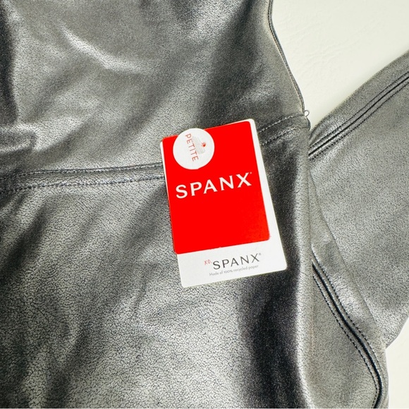 SPANX FAUX LEATHER LEGGINGS PETITE SIZE M NWT - Picture 3 of 9